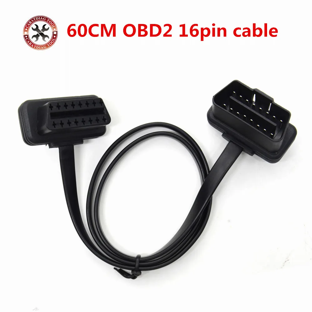 Диагностический удлинитель ELM327 плоский и тонкий кабель диагностики 60 см с 16