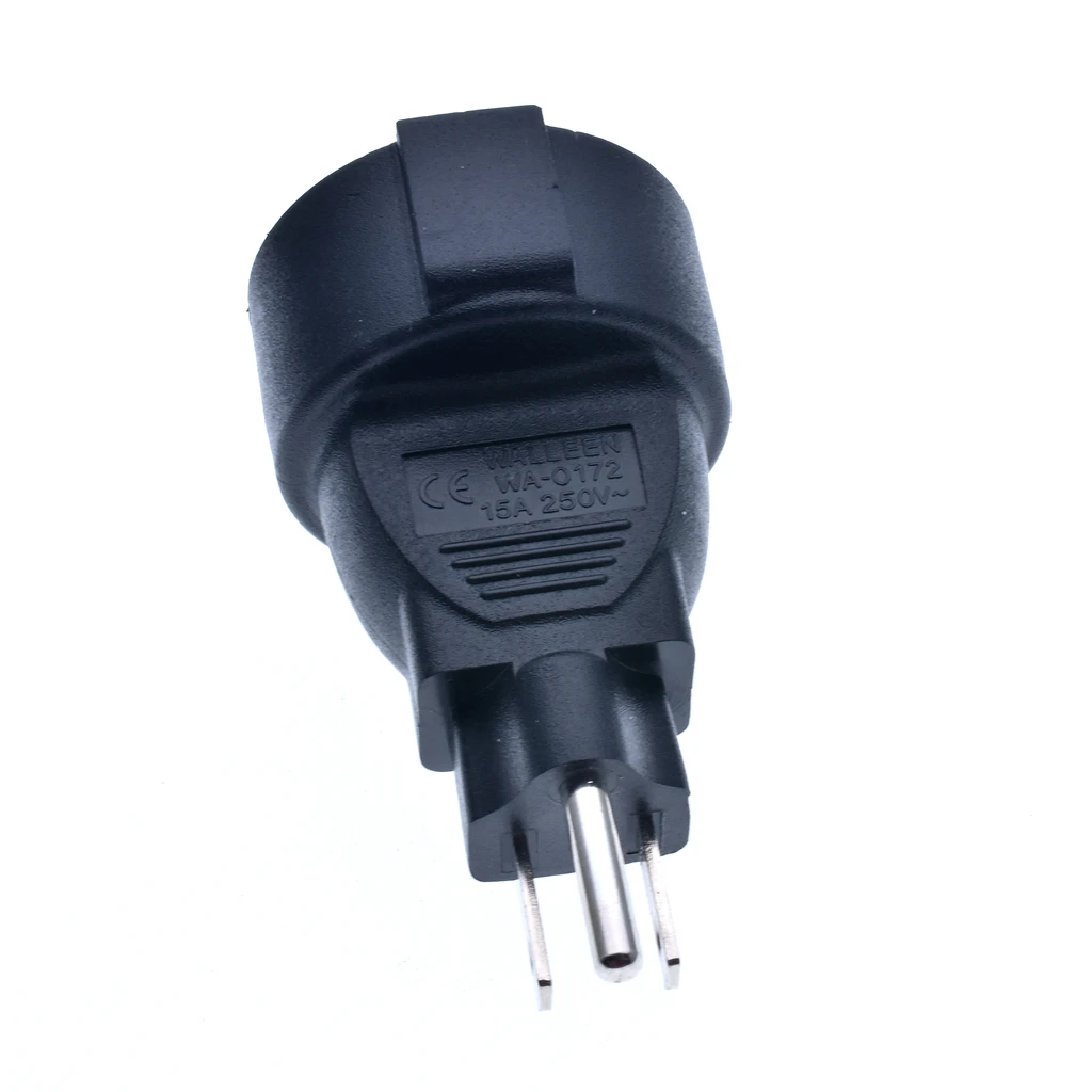 США Канада 3Pin мужской Европу 2Pin Женский адаптер переменного тока Nema 5-15P на CEE7/7 Schuko