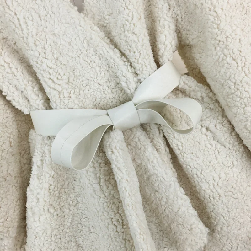 Плюшевое пальто BLLOCUE в форме кокона шерстяное зимнее модное корейское с поясом