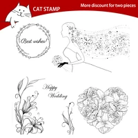 heart shape bride transparent clear stamps for scrapbooking card making photo album silicone stamp diy decorative crafts