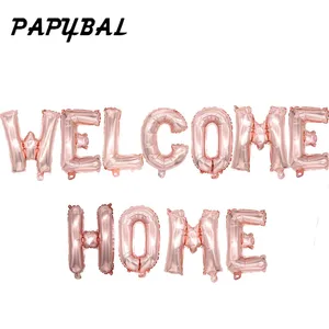 Розовые, золотые, серебряные шары из фольги с надписью Добро пожаловать в дом