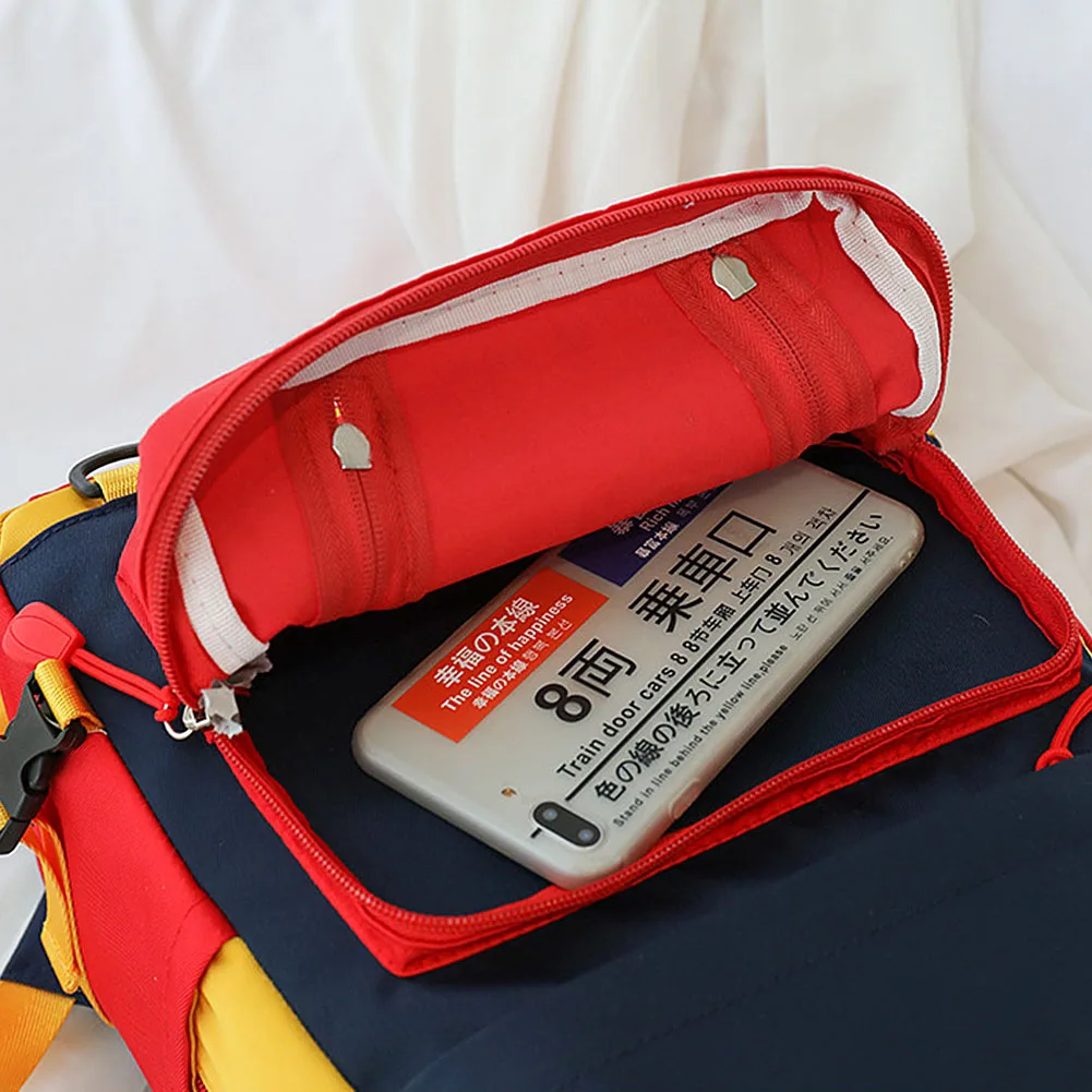 

Female Backpack Fashion Women Backpack Women Casual Zipper Pocket Color Block Backpack Student Travel School Bag Pack Female