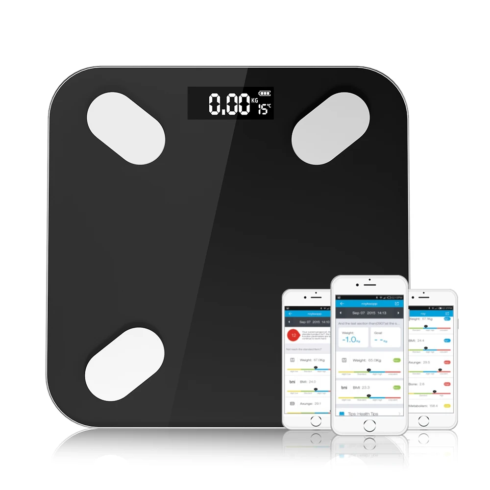 Умные Беспроводные цифровые весы анализатор индекса массы тела и жира Bluetooth для