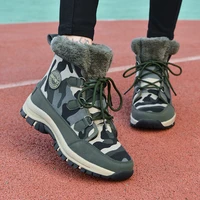 2021 winter new camouflage version plus velvet warm snow boots female short tube cotton boots tassel zipper boots cotton shoe