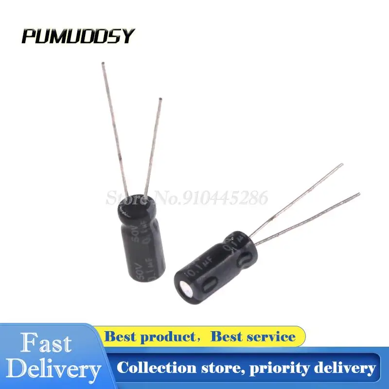 

20PCS/LOT 0.1uF 50V Aluminum electrolytic capacitor 5*11 Electrolytic Capacitor 50v 0.1uf 5x11mm
