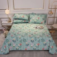 printed cotton bed cover three piece cotton quilted bed sheet mattress cover