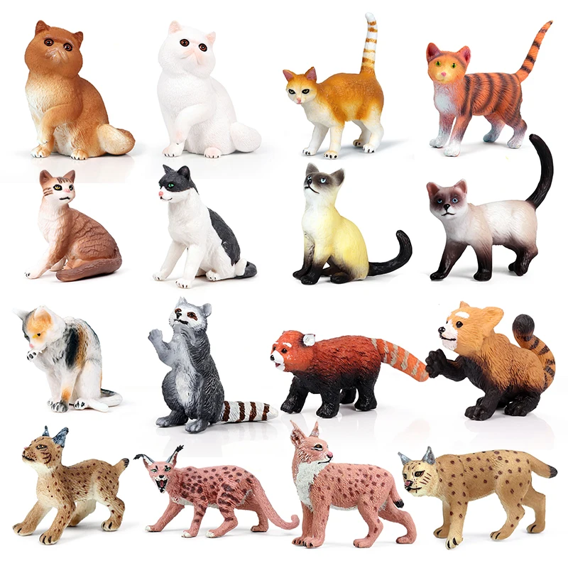 Экшн и игрушки фигурка дикая природа Животное ПВХ мини кошка Линкс модель енота