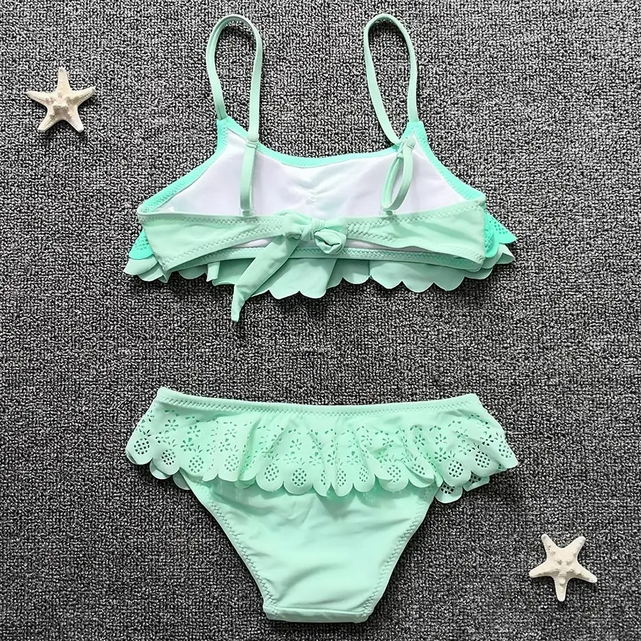 Купальный костюм для девочек от 5 до 12 лет Детский комплект бикини Falbala расколотый