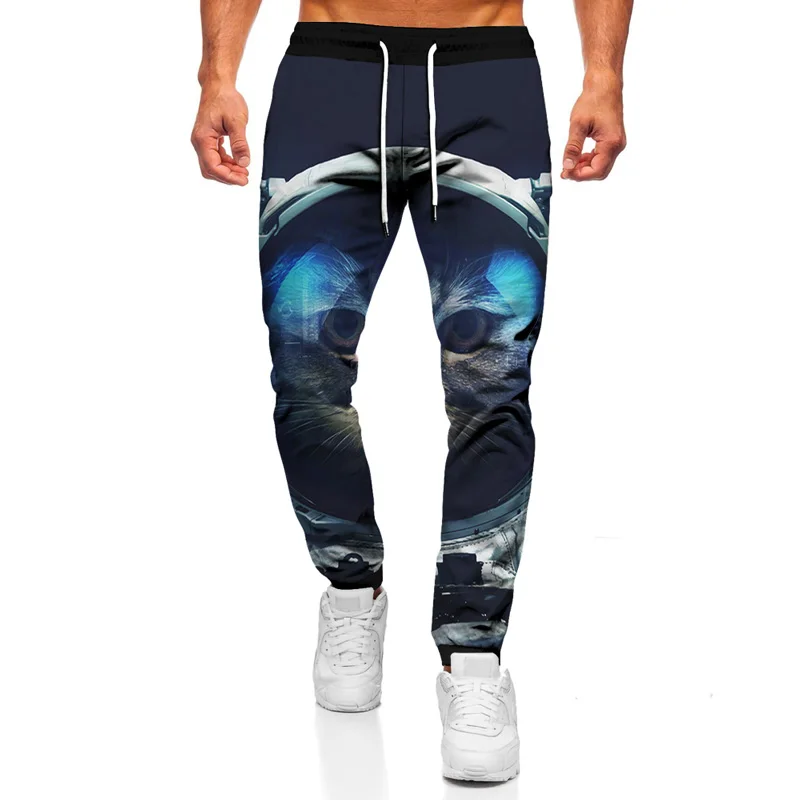

2021 New Hip Hop Pants Men Animal Sweatpants 3D Print Cat Galaxy Space Joggers Pants Sweat Pants Long Trousers Clothing Homme