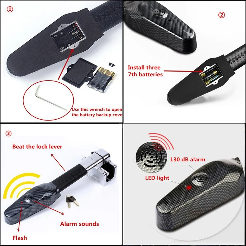 Универсальный Авто Противоугонный замок на рулевое колесо автомобиля с ключами
