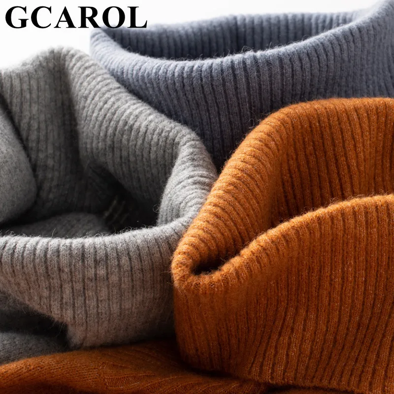 GCAROL Autumn Winter Women Turtleneck 30% Wool Sweater Split Bottom Casual Oversize Cashmere Short Jumper OL Elegant Pullover | Женская