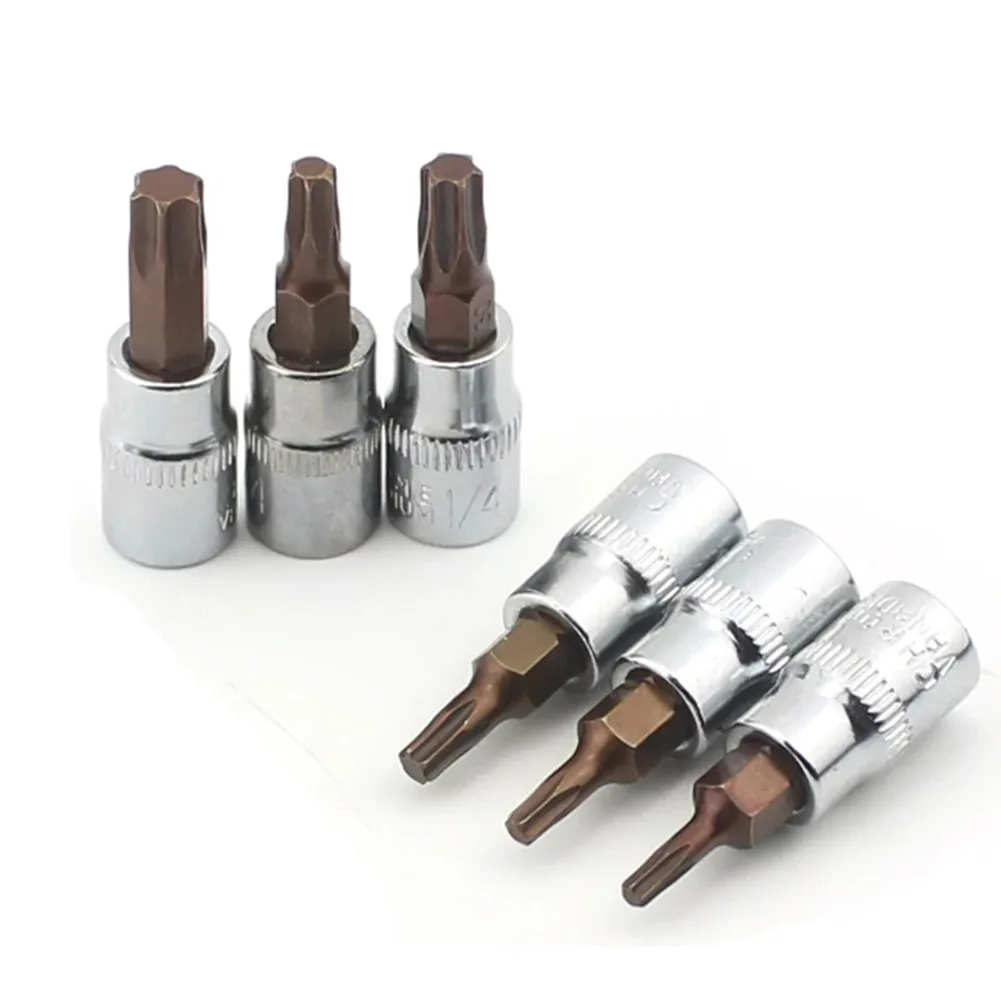 

6pcs 1/4 Inch 6.35mm Hex Torx Screwdriver Bit Set T10 T15 T20 T25 T30 T40 S2+chrome Vanadium Steel Drive Socket Hand Tools