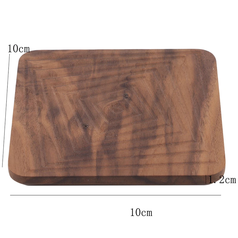 

Home Coffee Pad Wood Cup Placemats Decor Walnut Coasters Durable Heat Resistant Square Drink Tea Mat