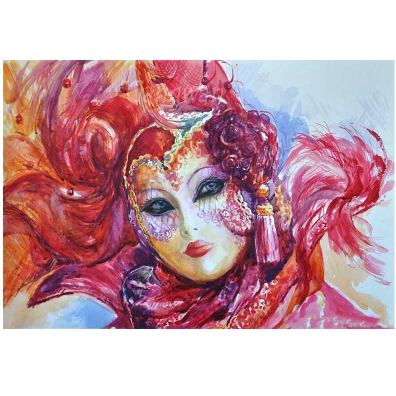Алмазная картина Акварельная Венецианская маска узор вышивка крестиком 5d DIY