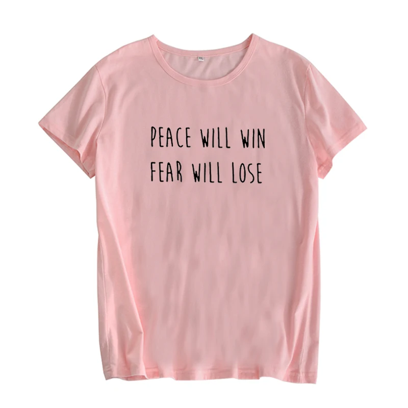CbuCyi Peace Will Win Fear Will Lose Twenty One pilot band лирика Футболка женская хлопковая Футболка Большой размер S-XXL Футболка