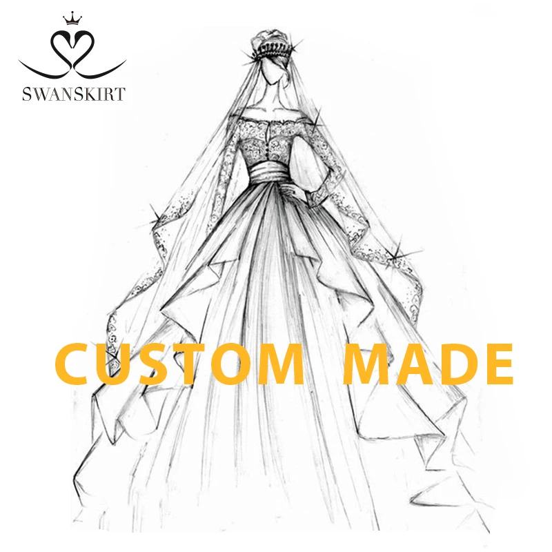 SwanSarah таможенное оформление роскощный фарраж Dwsari свадебное платье DZ Аппликации
