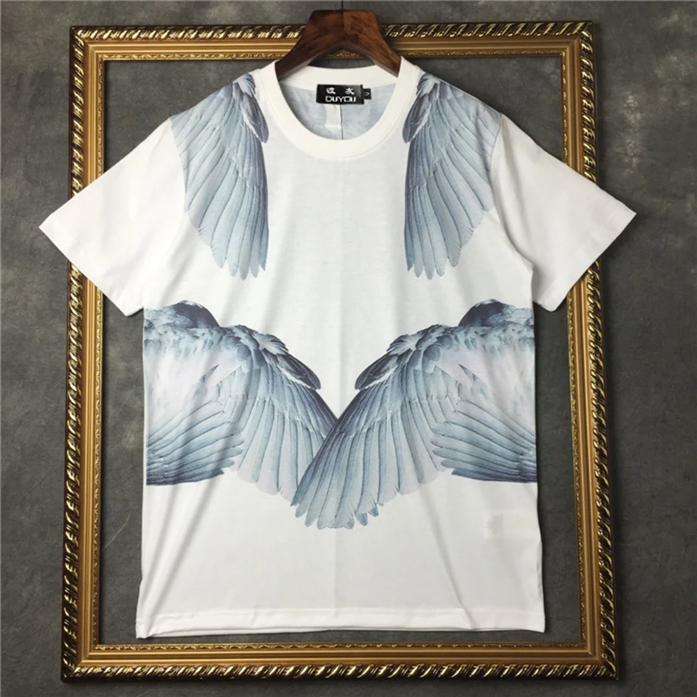 Мужская футболка marcelo barrett с принтом крыла и коротким рукавом стиль футболки |