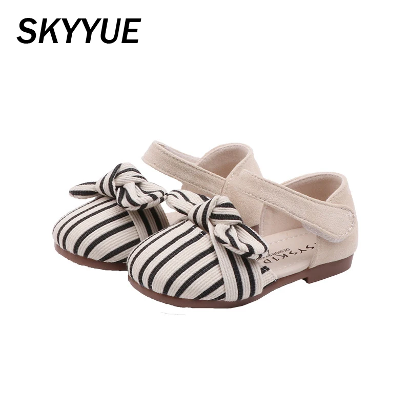 Весенние модельные туфли с бантом для маленьких девочек обувь принцессы малышей