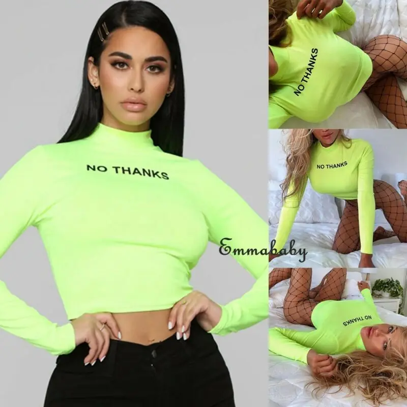2019 NEW Ladies T Shirt Sexy Short Tees Tops Long Sleeve Plain T-Shirts For Women Print Stretch | Женская одежда