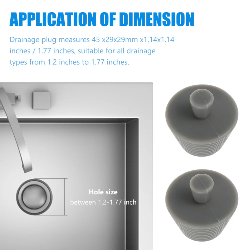 

2pcs Bathroom Sink Drain Plugs Anti-leak Bathtub Plugs Simple Sink Stoppers