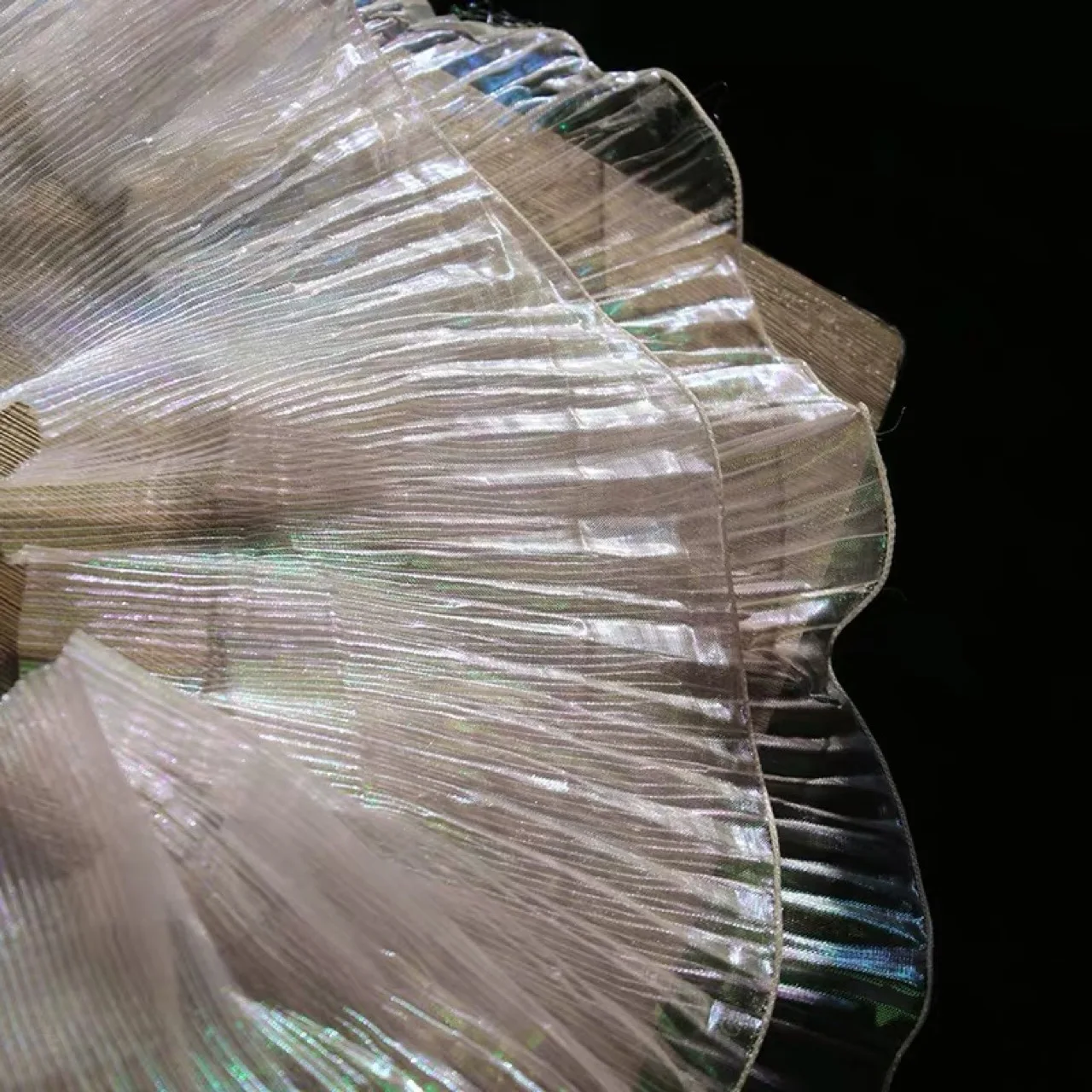 Необычная пряжа градиент оборки сложить большой кружевной органзы ткань