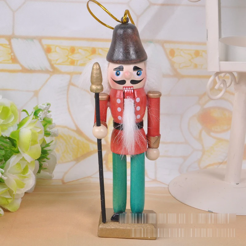 

13cm puppets doll toy nutcracker soldiers walnut wood painted children Christmas toy 6 pcs/lot HT027