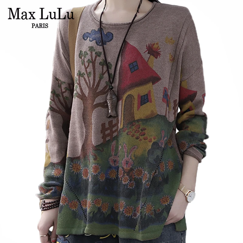Max LuLu 2020 Новинка весна британский модный стиль женские свитера с принтом