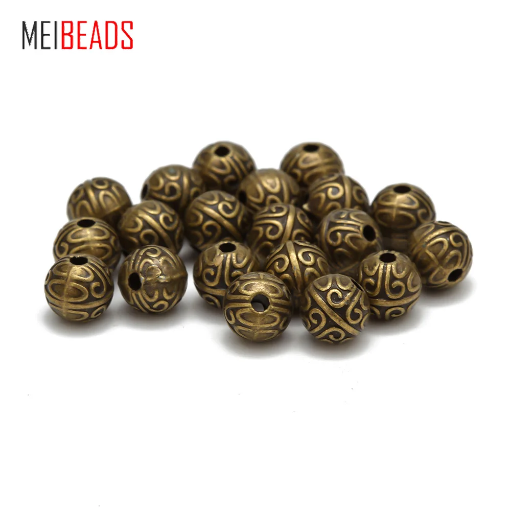 Бусины MEIBEADS 20 шт./лот с винтажным узором разделительные бусины аксессуары