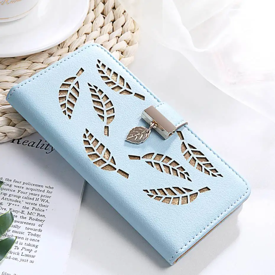 Hollow Leaf Pattern Leather Flip Case For Huawei P30 P20 Mate 30 20 Pro Lite P Smart Plus Y5 Y6 Y7 2019 2018 Honor 8X Phone | Мобильные