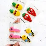 

2 Pcs/Set Kids Lovely Cute Fashion Hair Pins Baby Girl Cartoon Animal Vegetables Shape Hair Clips Set Headwear Hair Accessories