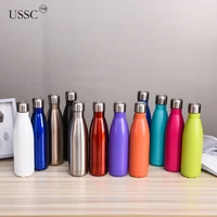 ussc double layer 304 stainless steel heat preservation cup large capacity coke bottle sports water cup on board creative hz143