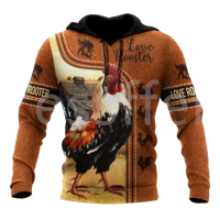 tessffel rooster chicken cock animal camo colorful harajuku newfashion tracksuit 3dprint streetwear jacket hoodies menwomen d22