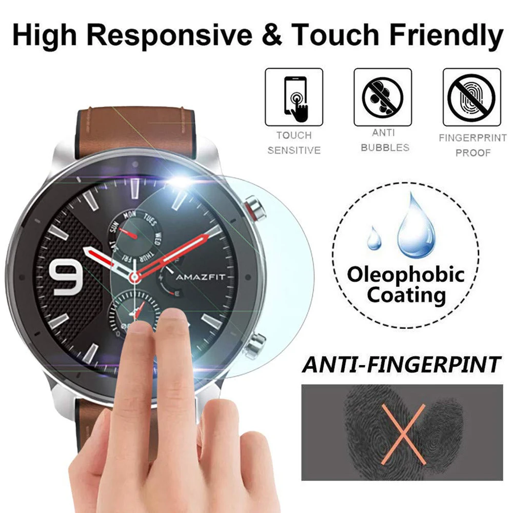 Новинка 9H защита экрана из закаленного стекла для AMAZFIT GTR 42 мм 47 мм Смарт-часы против царапин защитная прозрачная пленка
