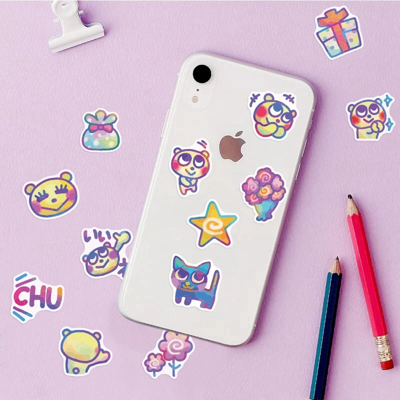 40 шт./упак. цветной Блеск для губ Сердце медведи Скрапбукинг ПВХ наклейки Набор