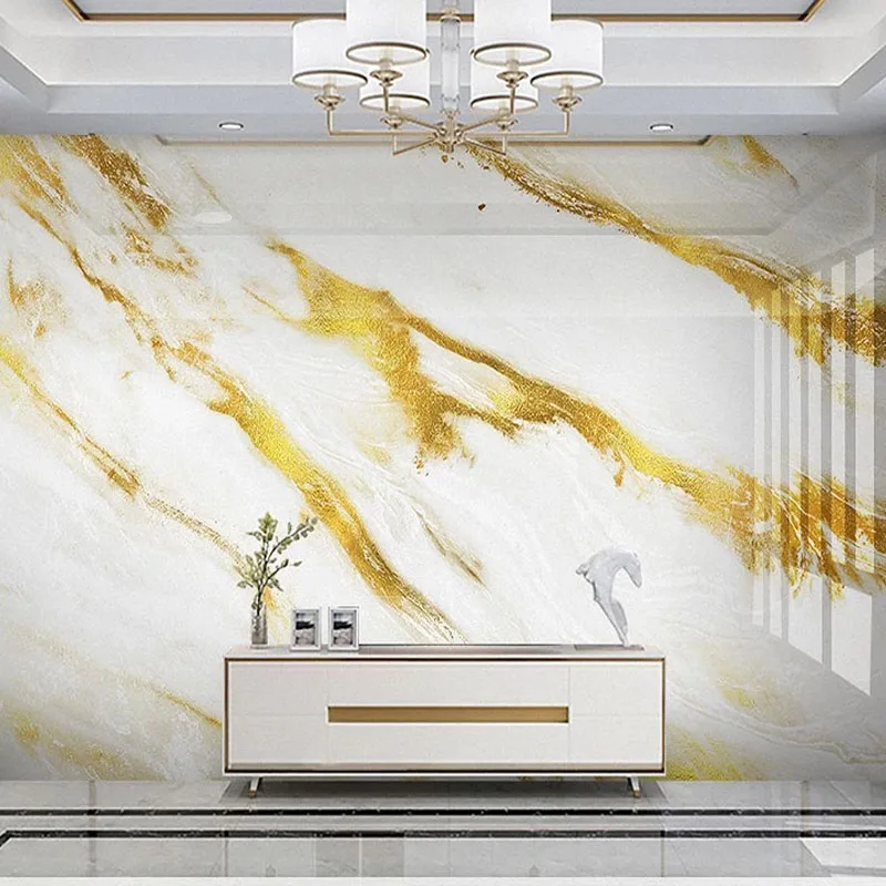 

Custom Mural Wallpaper 3D Embossed Golden Marble TV Background Wall Painting Luxury Living Room Home Decoration Photo Wall Paper