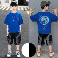 2021 printed spring summer girls clothing suits%c2%a0t shirt shorts 2pcsset kids teenager outwear sport beach school high quality