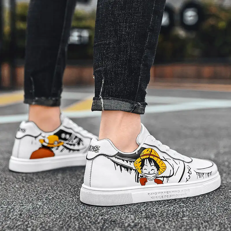 2022 Summer Cartoon Men's Sneakers Fashion Anime Couple Shoes Men Low White Casual Sneakers Men Trainers Woman Flat Zapatillas