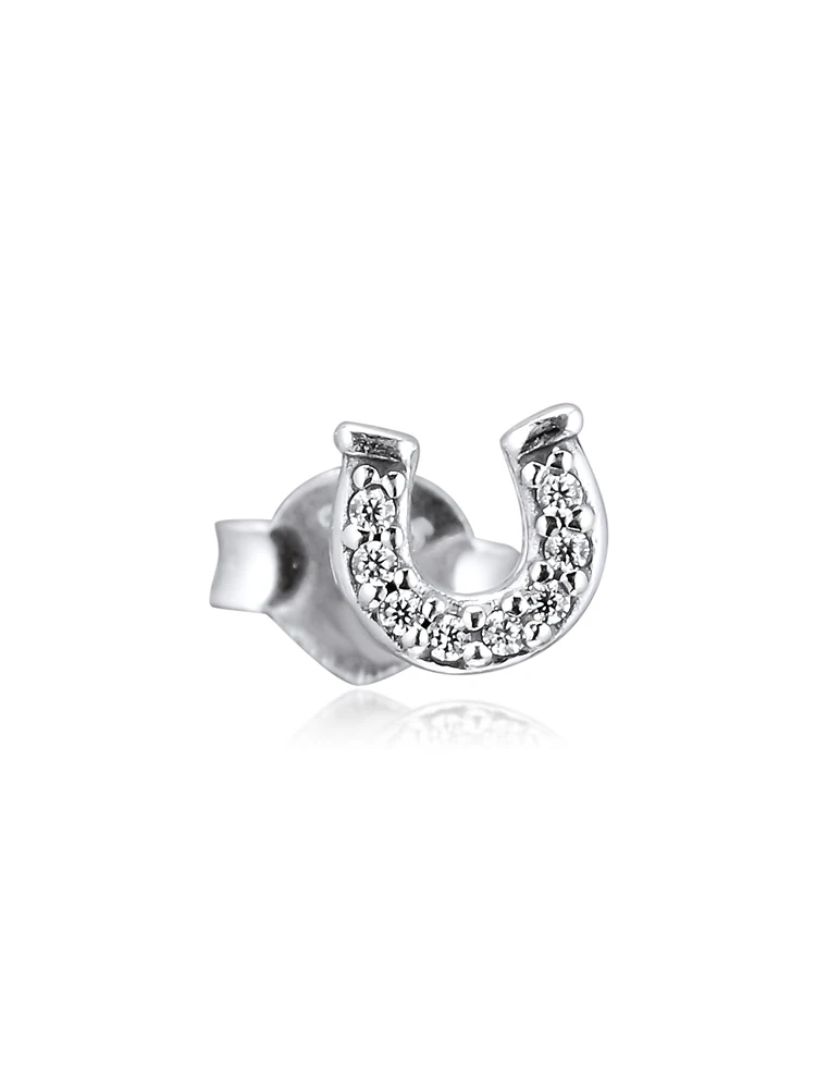 QANDOCCI Signature ME My Lucky Horseshoe одиночные серьги-гвоздики 100% 925 пробы-серебро-ювелирные