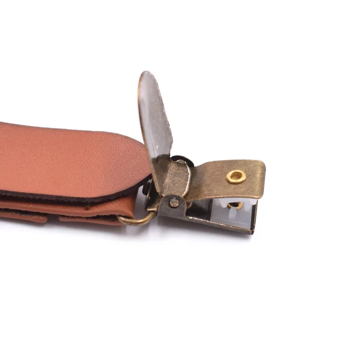 

2021 Popular Leather Patchwork Children's 3-Clip Fashion Y-Type Strap Clip Casual Children's Suspenders 10 Colors