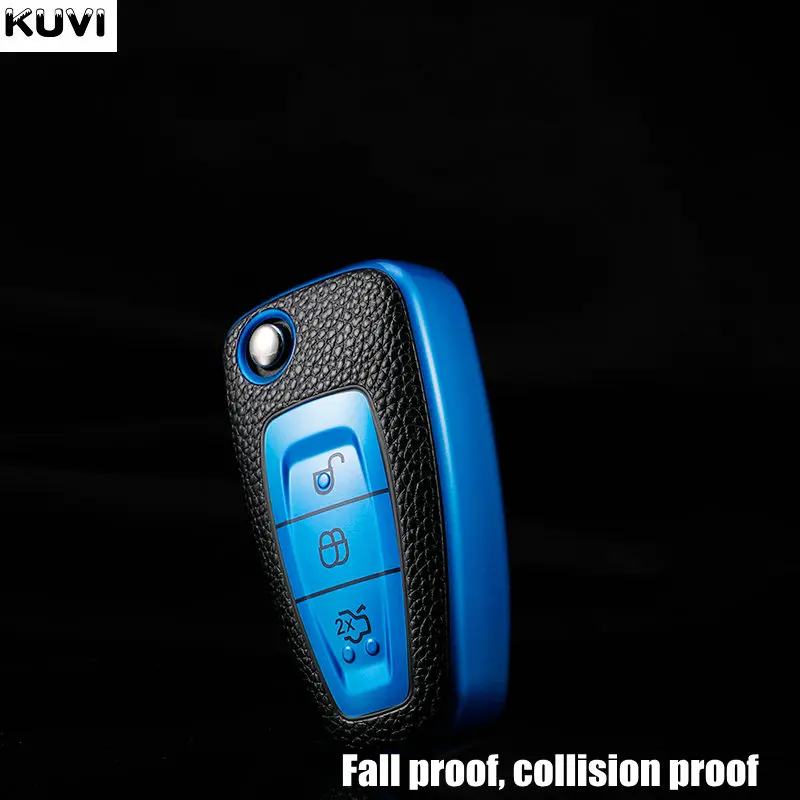 Кожаный ТПУ Автомобильный складной чехол для ключей Ford Focus C-Max S-Max Galaxy Mondeo Ranger Transit