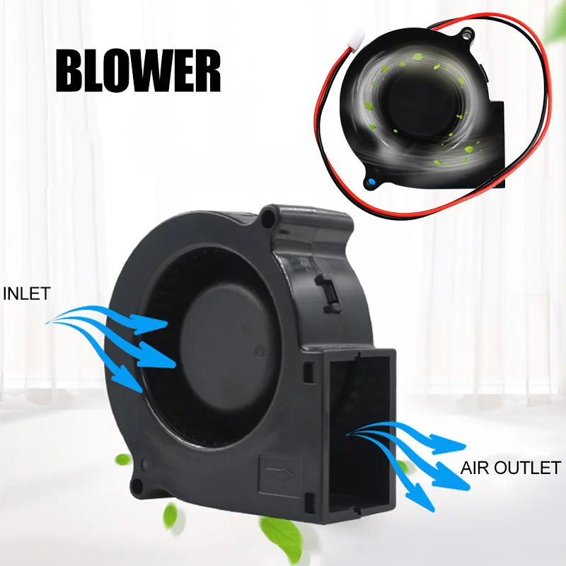 Brushless DC Blower Fan Ultra Quiet Cooling Fan 2 Wires 5015S 12V 0.14A 50x15mm xqmg HVAC Systems Parts Heating Cooling Vents