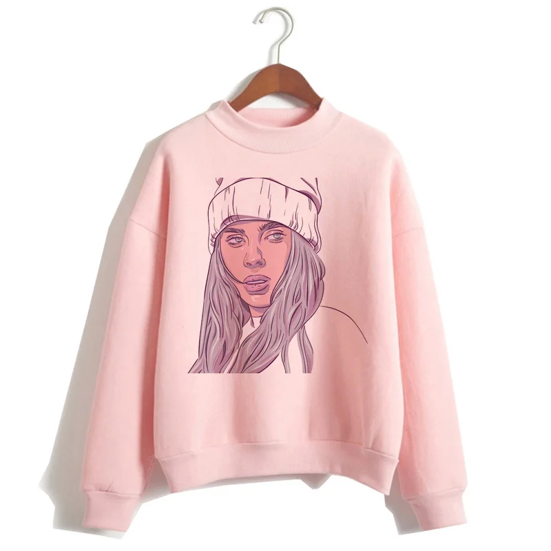 P1848M-pink Billie Eilish негабаритных худи для женщин Harajuku корейский хип хоп стиль Kawaii 90s Толстовка Женский капюшон Черная пятница Рождество - Цвет: P1848M-pink
