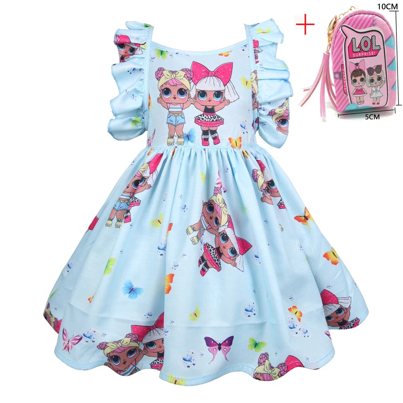 Kids Girls LoI Princess Dress Cute Elegant Children Clothes Winter Sleeveless Dolls Print Pleated Vestidos Costume |