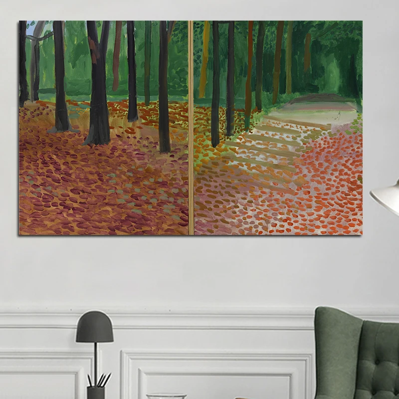 Давид хокни дерево и листья r большой холст живопись огромный плакат стены