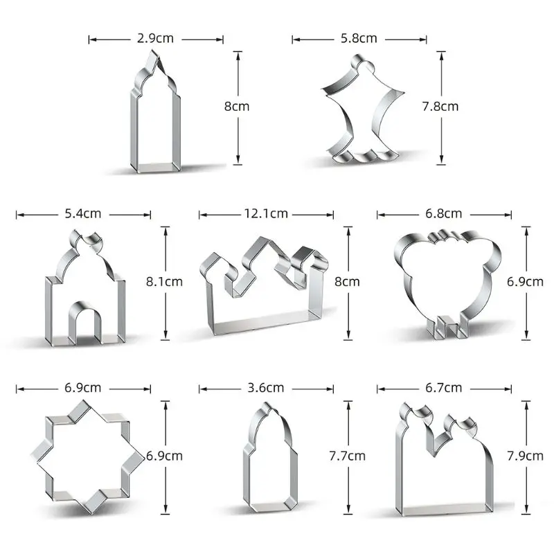 

8Pcs Eid Mubarak Ramadan Muslim Cookie Cutters DIY Moon Star Biscuit Cutters Cake Mold Baking Tools Ramadan Kareem Party Decor