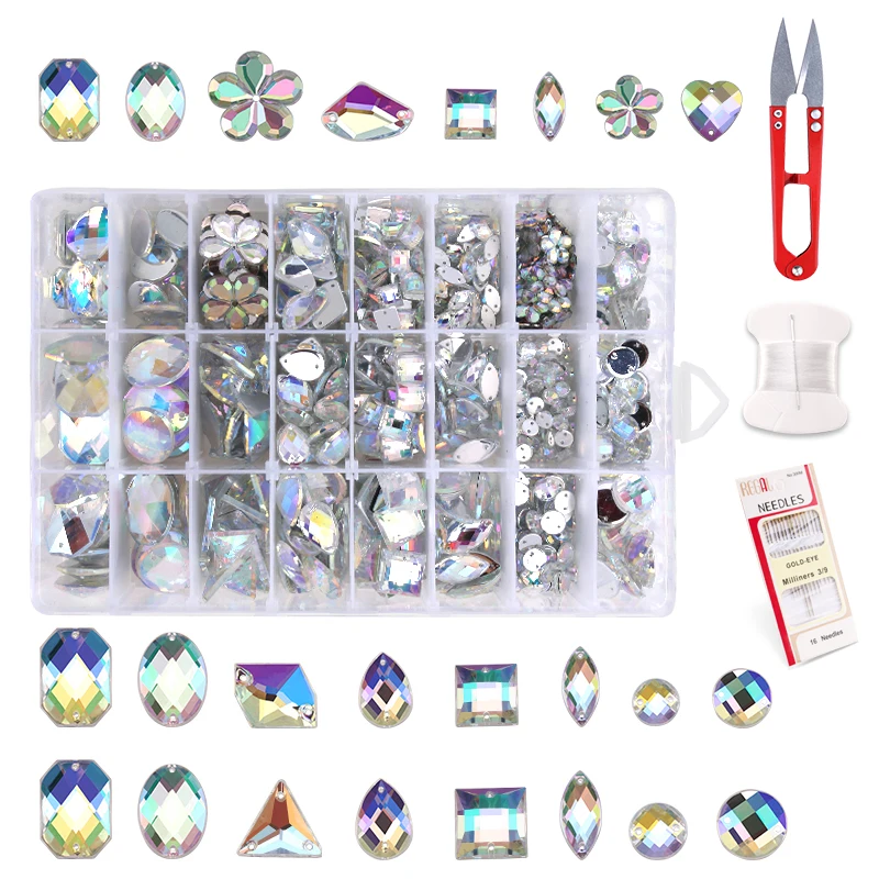 

Sewing Rhinestones Acrylic Strass Beads Flatback Resin Crystal Rhinestones For Needlework Clothes Shoe DIY Crafts Decorations