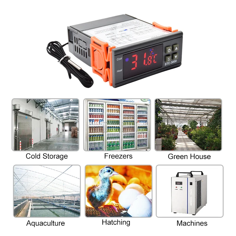 STC 3000 светодиодный цифровой микрокомпьютер Температура контроллер c/'Дисплей