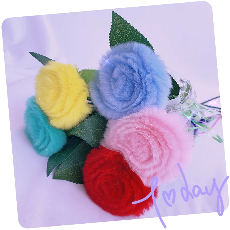 

Имитация розы из кроличьего меха Рекс, кожа, неувядающая Роза, украшение для дома, подарок на день Святого Валентина, подарок на день рождени...