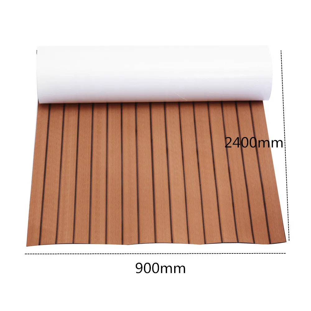 

90mmx2400mmx6mm Self-Adhesive Foam Teak Decking EVA Foam Marine Flooring Faux Boat Decking Sheet Accessories Marine