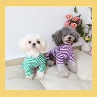 cute pet dog sleepwear winter teddy puppy jumpsuit clothes cat autumn stripe dog pajamas